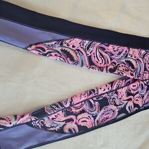 Lilly Pulitzer Pink and Purple Paisley Leggings